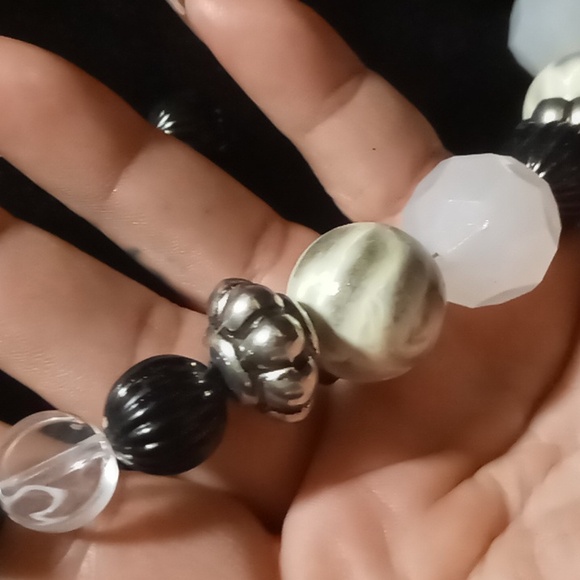 Chunky collar tassel necklace beaded chain tassel statement necklace 22+2 in. - Picture 8 of 8